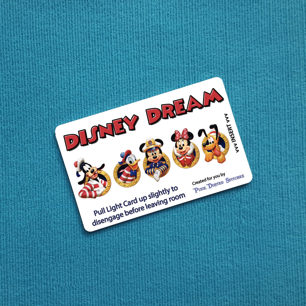 Disney Cruise Light Card® Mickey Minnie Donald Goofy Pluto in Portholes