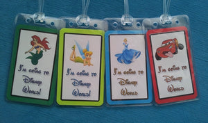 Set of Four "I'm Going to Disney World" Luggage Tags