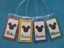 Set of Four Personalized Disney Mickey Head Luggage Tags