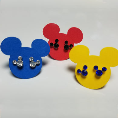 Mickey Earrings - Tiny Crystal Mickey Earrings