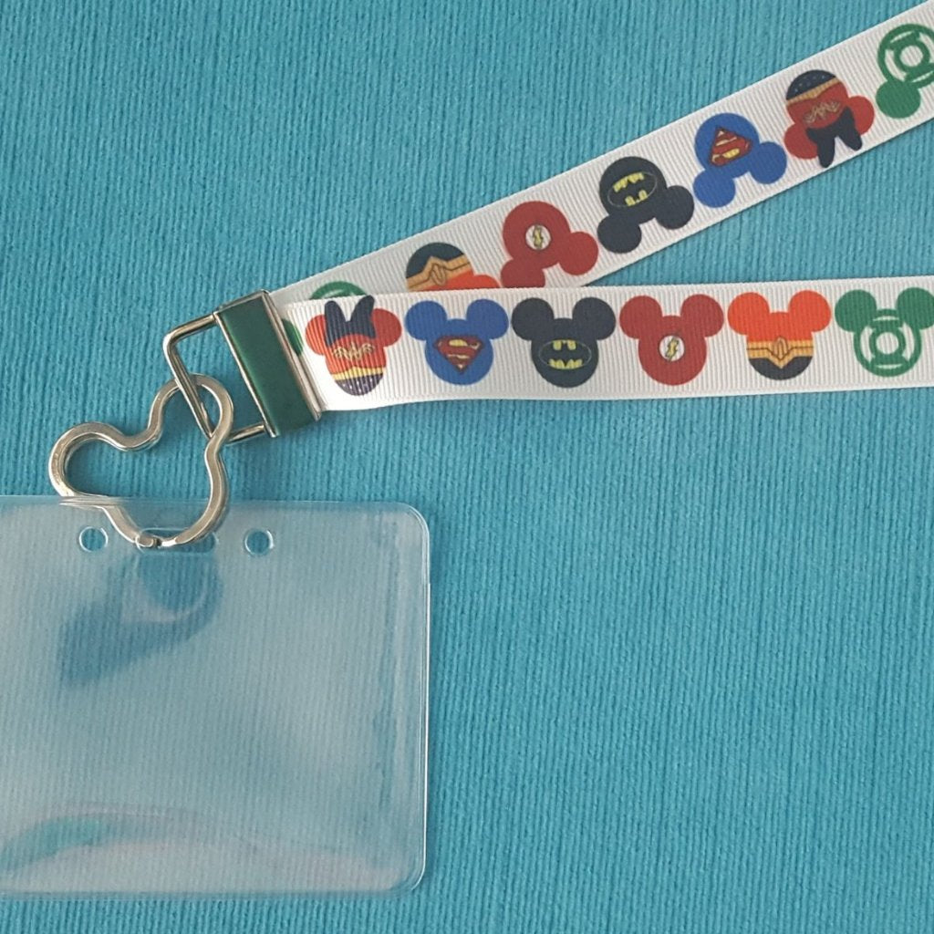Disney Lanyard - for KTTW Card - Superhero Mickey Heads - Non-scratchy - Child or Adult