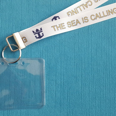 Lanyard - The Sea is Calling - for Royal Caribbean Cruise - Non-scratchy - Child or Adult