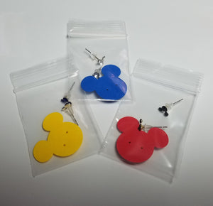 Mickey Earrings - Tiny Crystal Mickey Earrings with Mickey shaped Cardstock card - Disney Cruise Fish Extender Gift - FE Gift