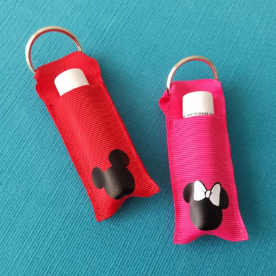 Chapstick holder - Lip balm holder - Red Mickey or Pink Minnie - Great for Disney World Vacations!
