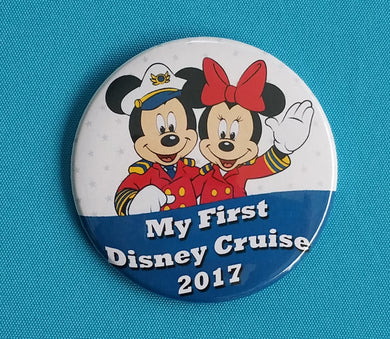 Disney Cruise - "My First Disney Cruise" - 2017 - 2018 - Fish Extender - FE Gift - Celebration Button - Celebration Pin - Pin Back Button