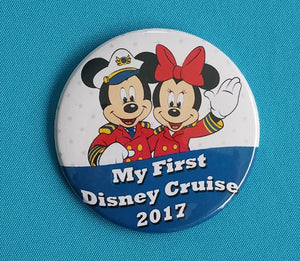 Disney Cruise - &quot;My First Disney Cruise&quot; - 2017 - 2018 - Fish Extender - FE Gift - Celebration Button - Celebration Pin - Pin Back Button