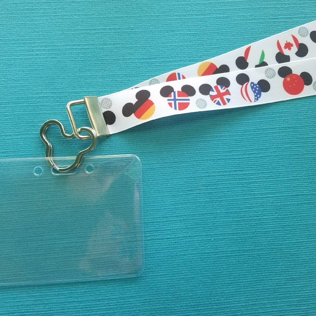 Disney KTTW Card Holder/Lanyard  - Nation Mickey Heads - Epcot - Food & Wine - Non-scratchy - Child or Adult