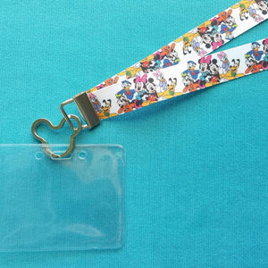 Disney KTTW Card Holder/Lanyard  - Fab Five Plus One - Non-scratchy - Child or Adult