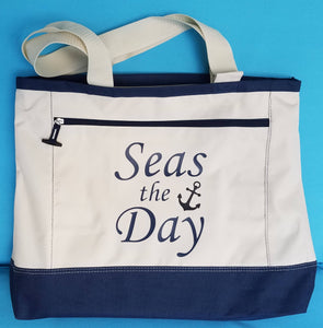 Large Cruise Tote - Tote Bag - Seas the Day - Color/design choice - Disney - DCL - Celebrity - Royal Caribbean - Norwegian - Carnival - MSC