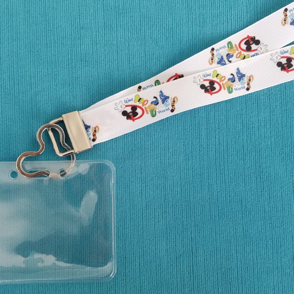 Disney Cruise Lanyard - Disney World Lanyard - KTTW Card Holder - Disney World - Disney in Character Letters - Non-scratchy - Child or Adult