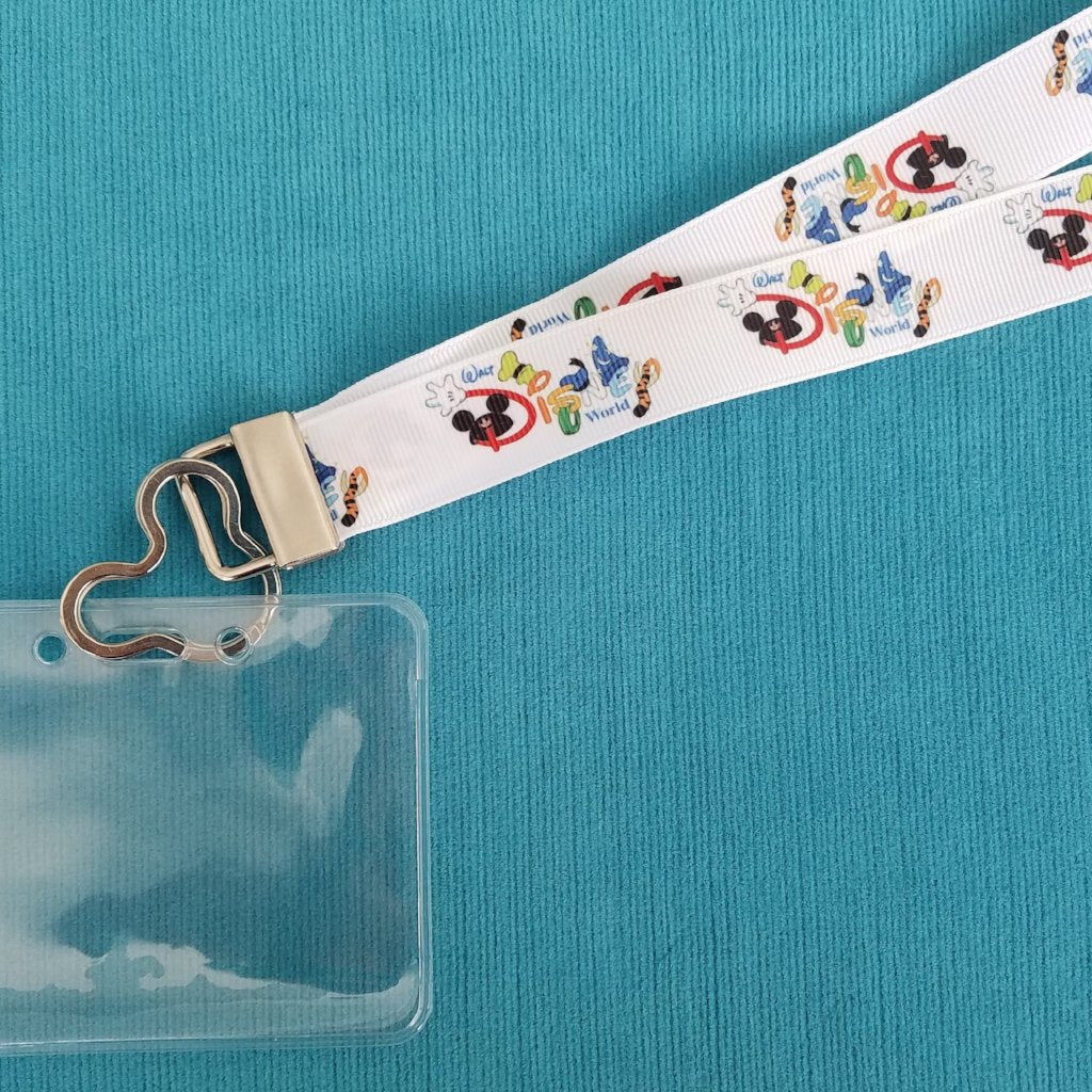 Disney Cruise Lanyard - Disney World Lanyard - KTTW Card Holder - Disney World - Disney in Character Letters - Non-scratchy - Child or Adult