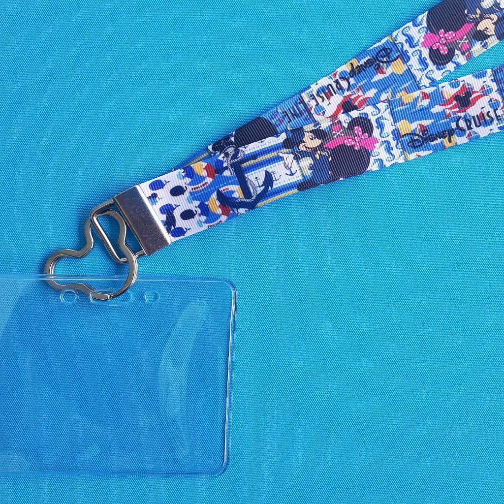 Disney Lanyard  - for KTTW Card - Disney Cruise - DCL - Patchwork Disney Cruise Line - Non-scratchy - Child or Adult - ID Holder