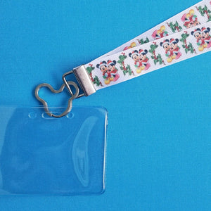 Disney Lanyard  - for KTTW Card - Disney Cruise - Disney World - DCL - Holiday Mickey & Minnie - Non-scratchy - Child or Adult - ID Holder