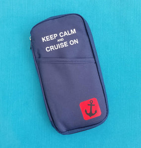 Keep Calm and Cruise On - Passport Holder - Document Organizer - Cruise Gift - Celebrity - Carnival - Royal Caribbean - Norwegian - Princess