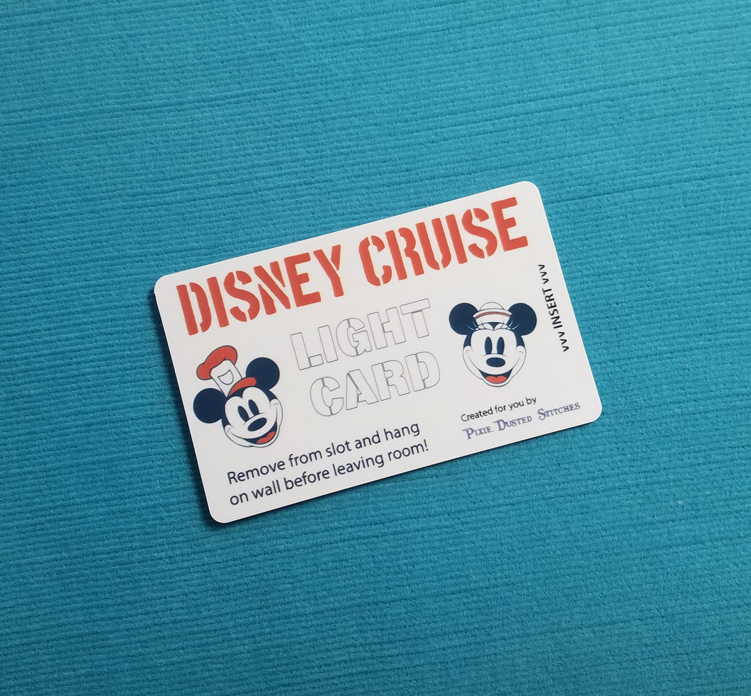 Disney Cruise Light Card® - Stencil Steamboat Willie & Sailor Minnie Faces - magic card key switch activator for Fish Extender FE Gift