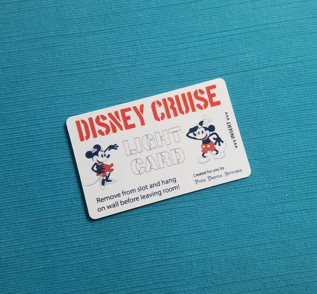 Disney Cruise Light Card® - Stencil Steamboat Willie & Sailor Minnie - magic card key switch activator for Fish Extender FE Gift