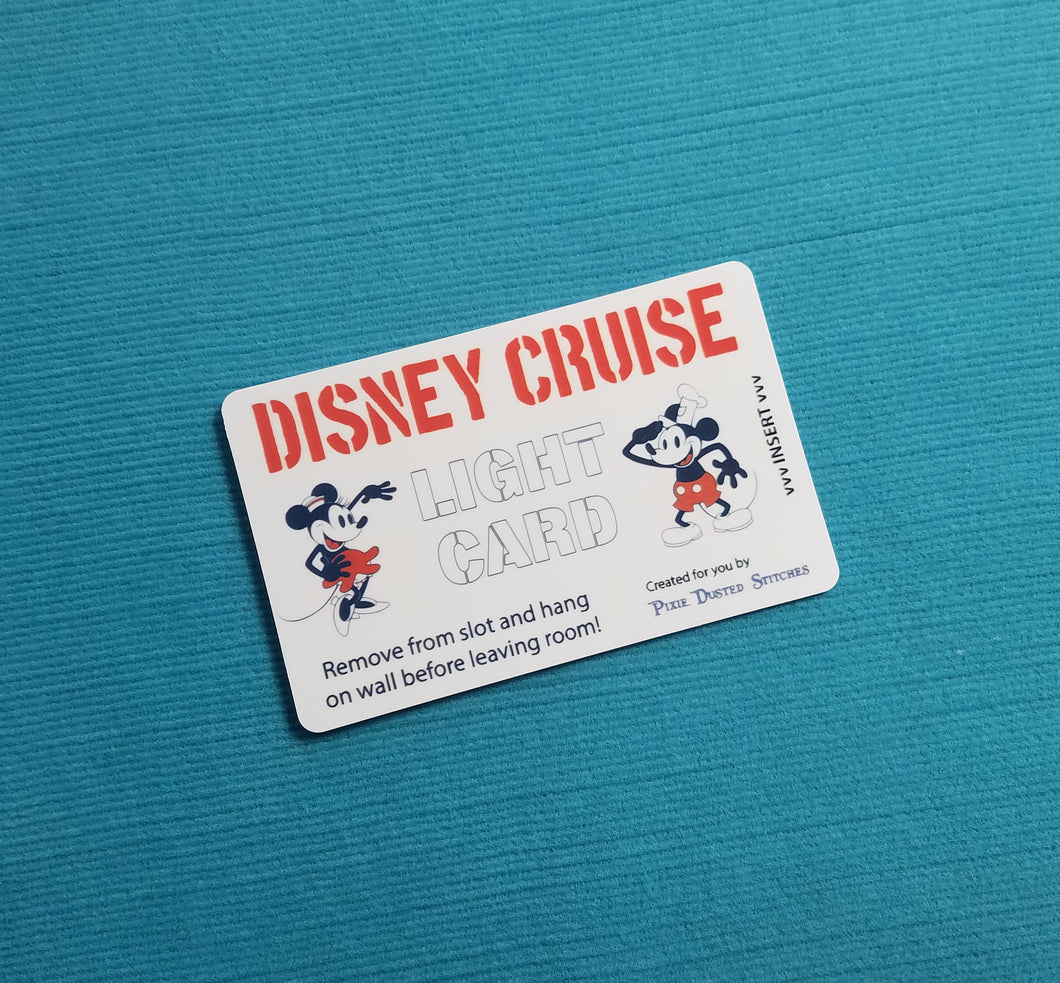 Disney Cruise Light Card® - Stencil Steamboat Willie & Sailor Minnie - magic card key switch activator for Fish Extender FE Gift