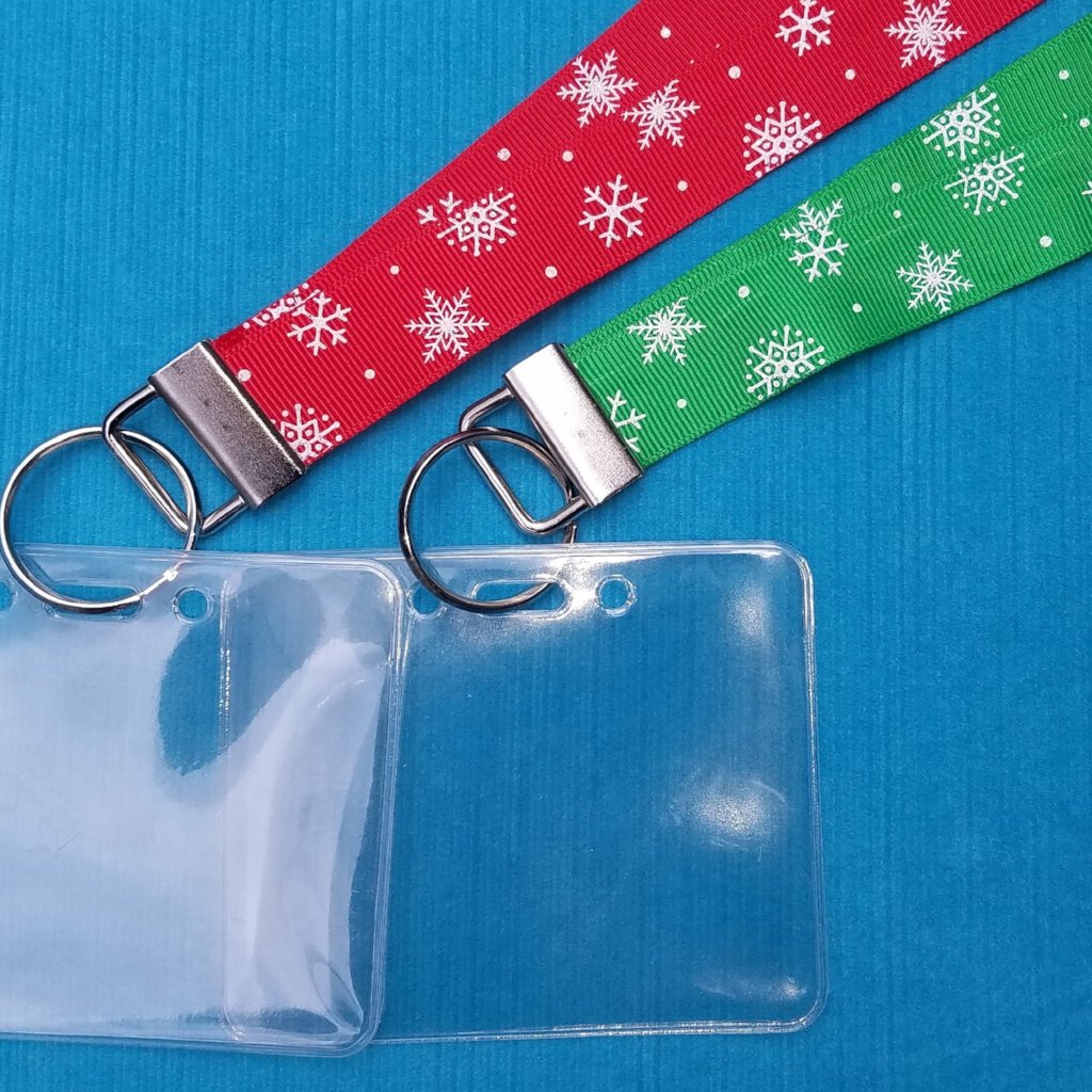 Disney Lanyard  - for KTTW - Holiday Snowflakes - DCL - Disney World - Disneyland - Non-scratchy - Child or Adult - Red or Green
