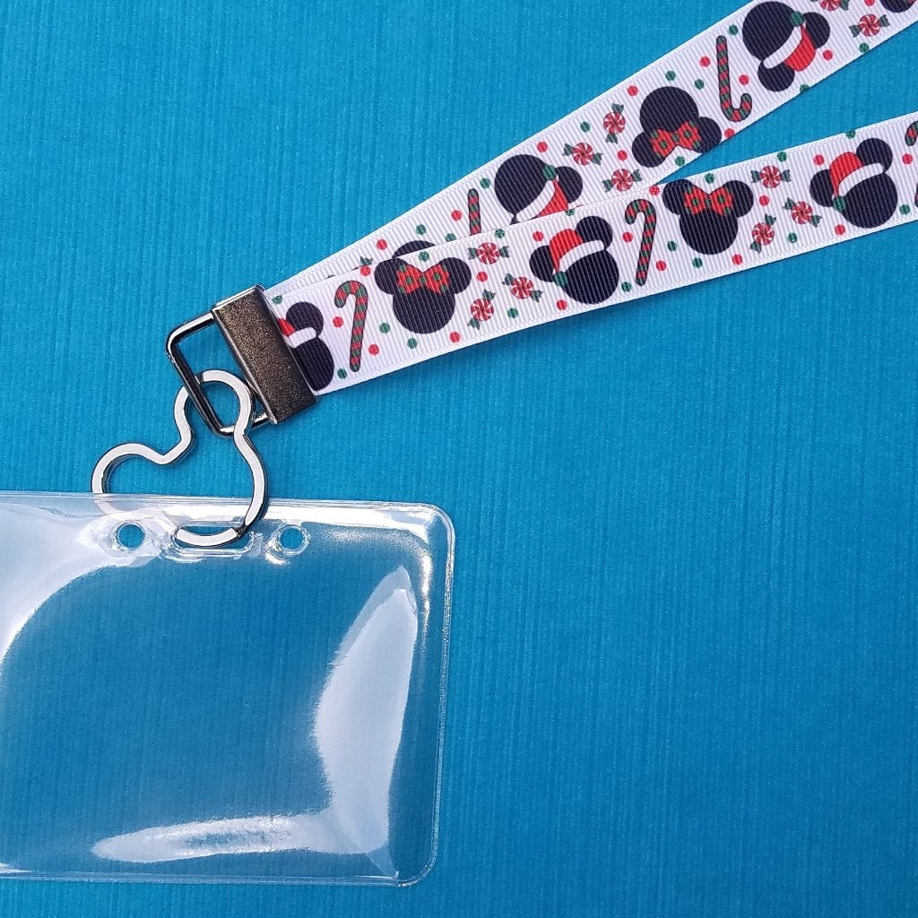 Disney Lanyard  - for KTTW - Mickey & Minnie Christmas - DCL - Disney World - Disneyland - Non-scratchy - Child or Adult