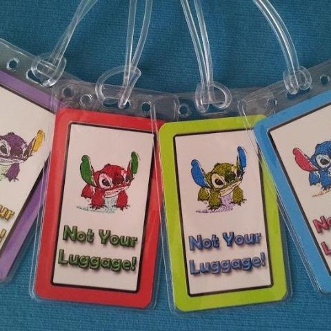 Set of Four Stitch Luggage Tags for Your Disney World - Land - Cruise Trip