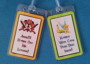 Set of Five Custom Luggage Tags for Your Disney World - Land - Cruise Vacation