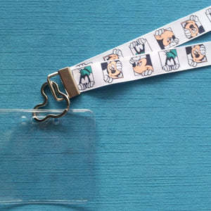 Disney KTTW Card Holder/Lanyard  - Peeking Mickey and Goofy - Non-scratchy - Child or Adult