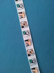 Peeking Mickey Mouse and Goofy 7/8&quot; Grosgrain Ribbon