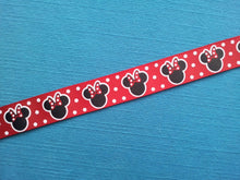 Minnie Mouse Heads on Red 7/8&quot; Grosgrain Ribbon