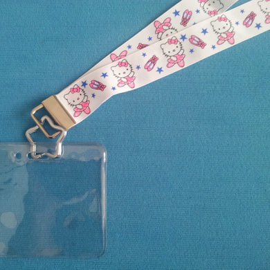 Disney KTTW Card Holder/Lanyard  - Hello Kitty - Non-scratchy - Child size only