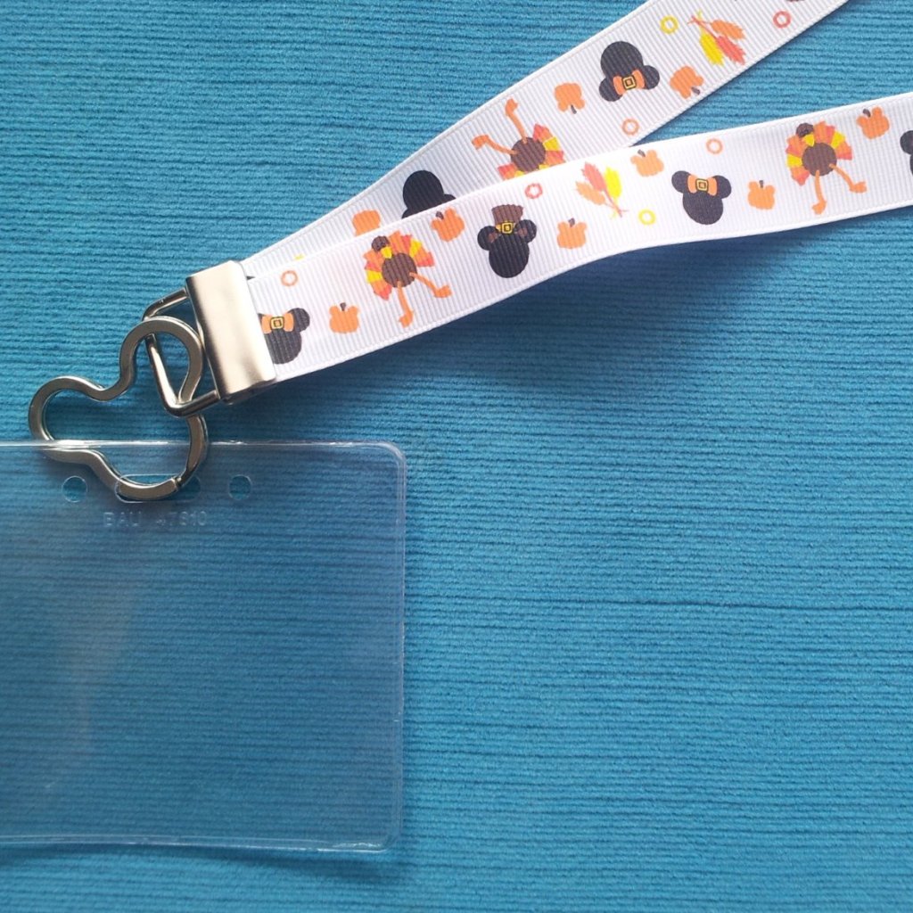 Disney KTTW Card Holder/Lanyard  - Thanksgiving Mickey - Non-scratchy - Child or Adult