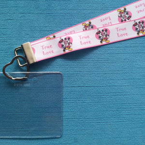 Disney KTTW Card Holder/Lanyard  - True Love Mickey & Minnie - Non-scratchy - Child or Adult