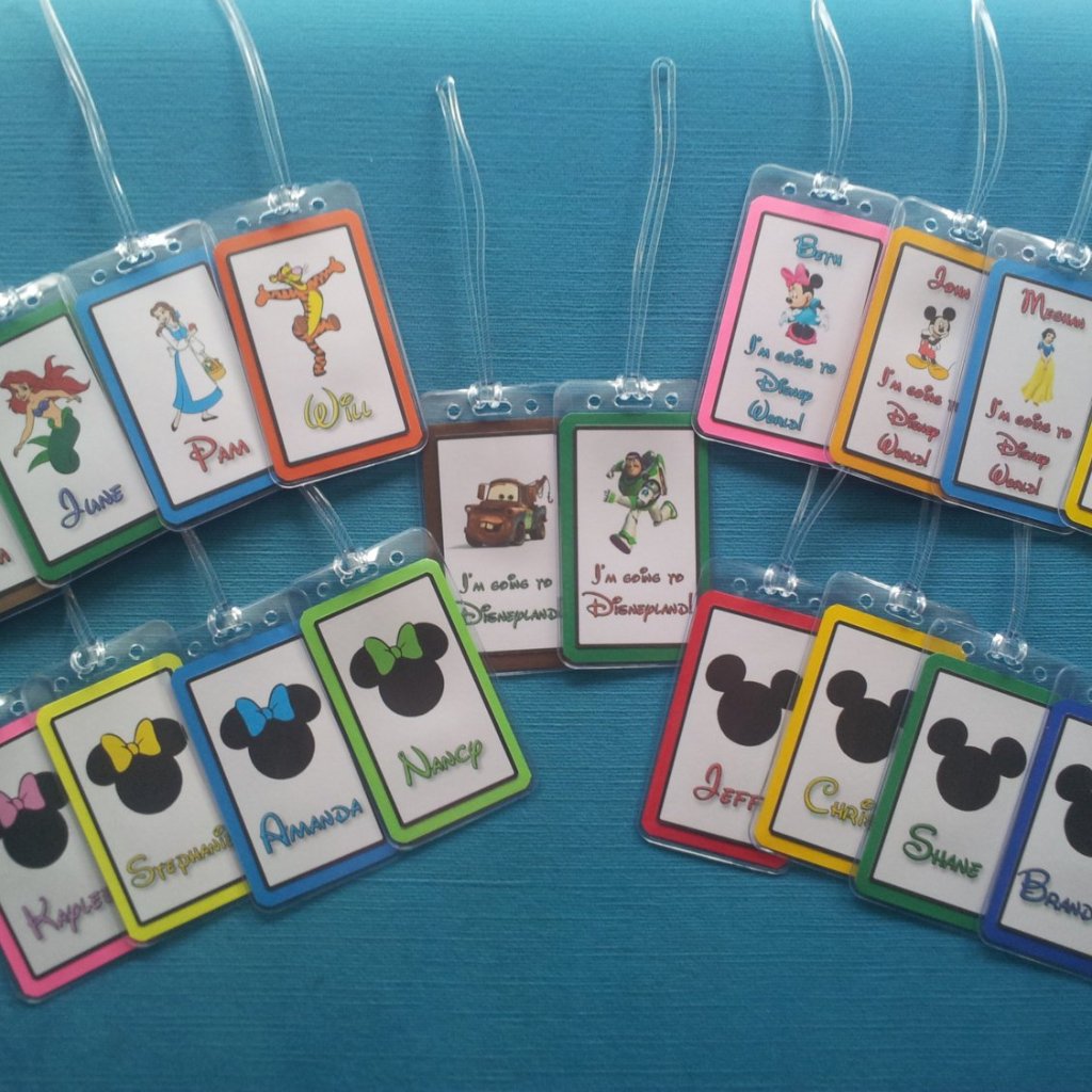 Set of Four Custom Luggage Tags for Your Disney World - Land - Cruise Vacation