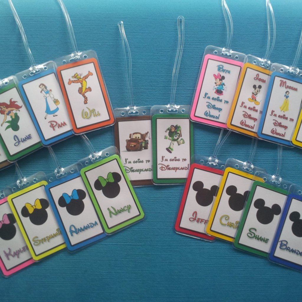 Set of Five Custom Luggage Tags for Your Disney World - Land - Cruise Vacation