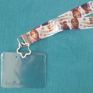 Disney KTTW Card Holder/Lanyard  - Frozen - Elsa and Anna - Non-scratchy - Child or Adult