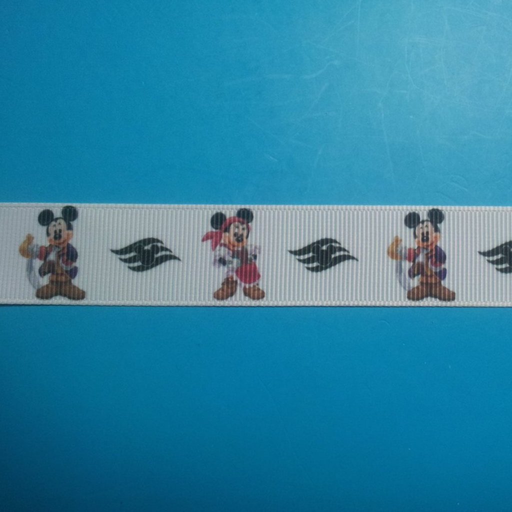 Swashbuckling Mickey & Minnie 7/8" Grosgrain Ribbon - Great for Cruise! - Exclusive Design! Limited!!