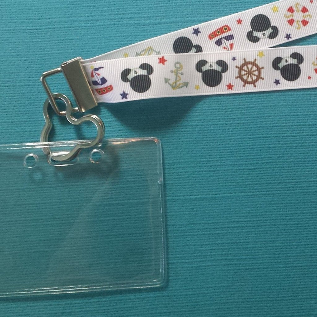 Ribbon Lanyard  - for KTTW card - Disney Cruise - DCL - Nautical Mouse - Mickey - Non-scratchy - Child or Adult