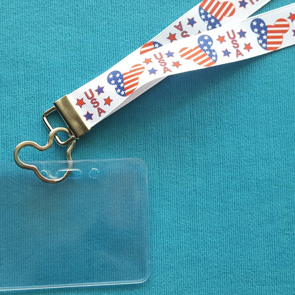 Disney Lanyard - for KTTW Card - DCL - Patriotic Mickey - Non-scratchy - Child or Adult