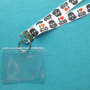 Disney KTTW Card Holder/Lanyard  - I Love Star Wars - Darth Vader - Non-scratchy - Child or Adult