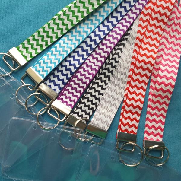 Ribbon Lanyard - Chevron - Many Colors - Cruise - Theme Park - Non-scratchy - Child or Adult