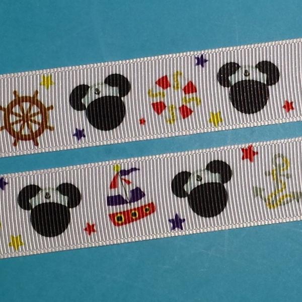 Nautical Mouse 7/8" Grosgrain Ribbon -  for Disney Cruise - Mickey - Exclusive DCL Design! Limited!