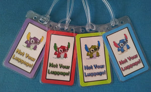 Set of Four Stitch Luggage Tags
